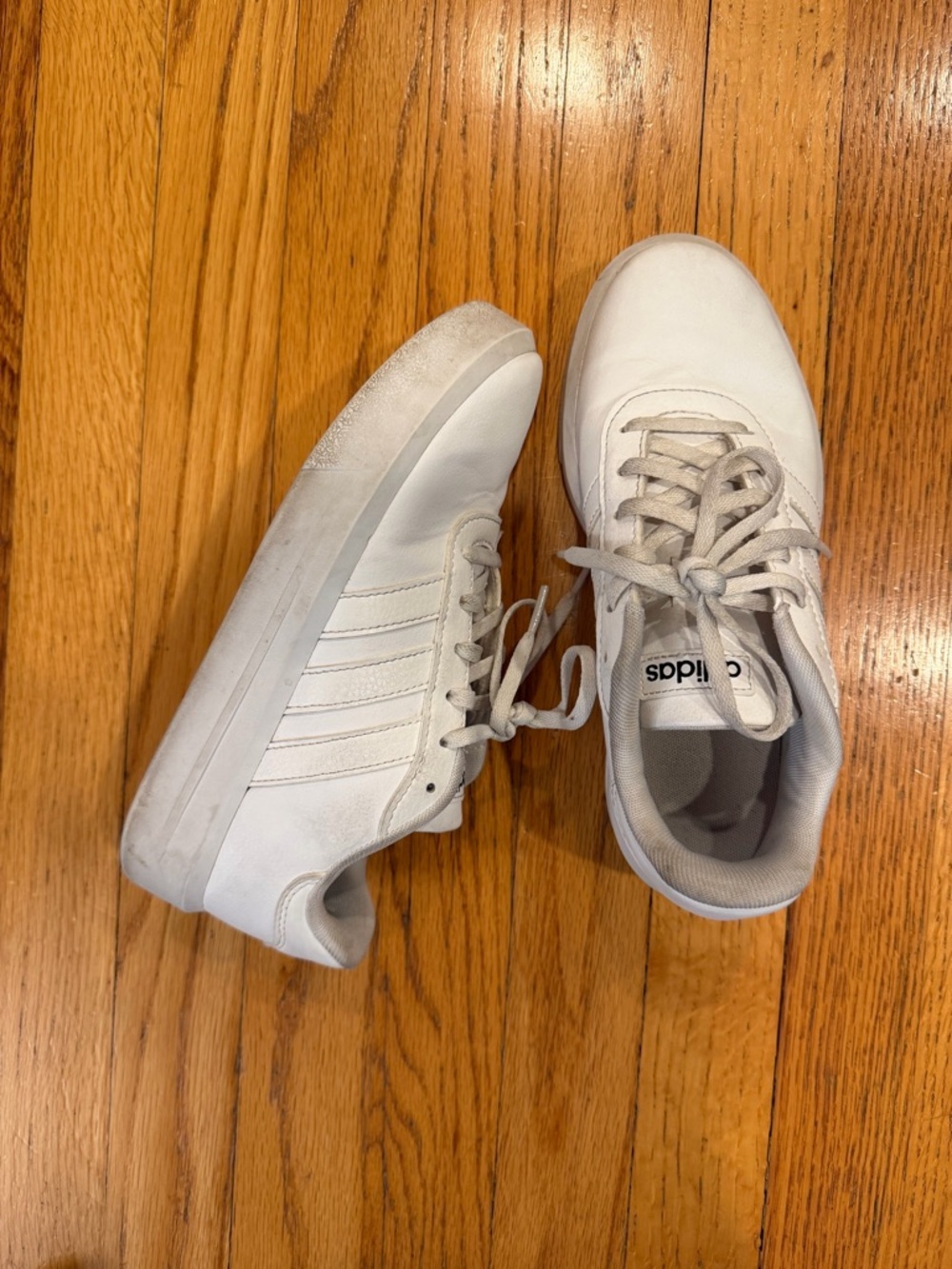 adidas Women’s Court Platform Shoes in White - size 5.5